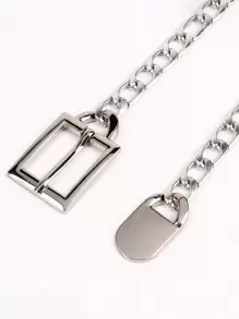 Elegant 135cm Plus Size Minimalist Chain Belt Halloween Summer, School - Silver - View 5