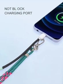 1pc Braided Phone Lanyard With Connecting Card - Multicolor - View 6
