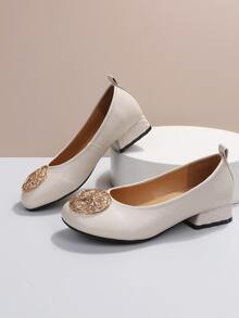 Zapatillas slip on con diseño redondo - Beis - Ver 5