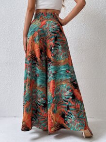 Breezaya Tropical Print Wide Leg Pants Fall Cloth For Women