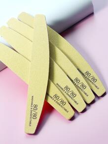 Lima De Uñas Lavable 80/80 Con Forma De Media Luna De 5 Piezas - Amarillo - Ver 1