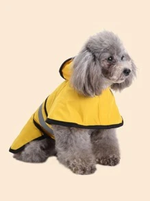 1pc Hooded Pet Raincoat - Yellow - View 5