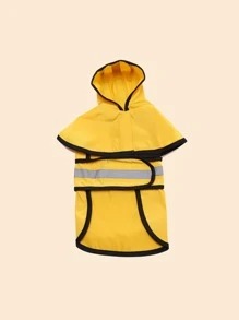 1pc Hooded Pet Raincoat - Yellow - View 8