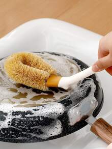 1pc Long Handle Pot Cleaning Brush - Multicolor - View 1