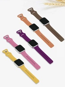 5 dây đai silicon nguyên chất tương thích với Apple Watch - Màu vàng - Xem 2