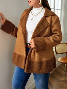 SHEIN LUNE Hơn áo Lót Teddy Đôi ngực - màu nâu - Xem 4