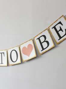 1pc Heart & Letter Pattern Decorative Banner - Multicolor - View 3