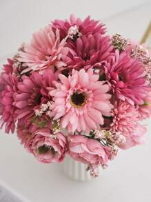 1bunch Artificial Flower, Faux Flower Bouquet For Home Decor,Fake Plants,Fall Decor,Room,Desk,Garden Decor,Room Decoration Stuff, Valentine Day, Gift Gifts Birthday Graduation - Multicolor - View 6