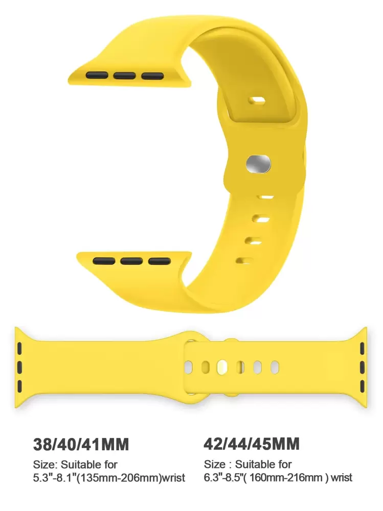 רצועת סיליקון ספורטיבית תואמת ל-40 מ"מ, 38 מ"מ, 41 מ"מ, 44 מ"מ, 45 מ"מ, 46 מ"מ, 42 מ"מ, 49 מ"מ, נשים וגברים, צמיד רך ועמיד למים, רצועת ספורט תחליפית תואמת לרצועות מסדרת Ultra 11, 10, 9, 8, 7, 6, 5, 4, 3, 2, 1, SE, כמתנה לתלמידים החוזרים לבית הספר. - צהוב - ראה 4