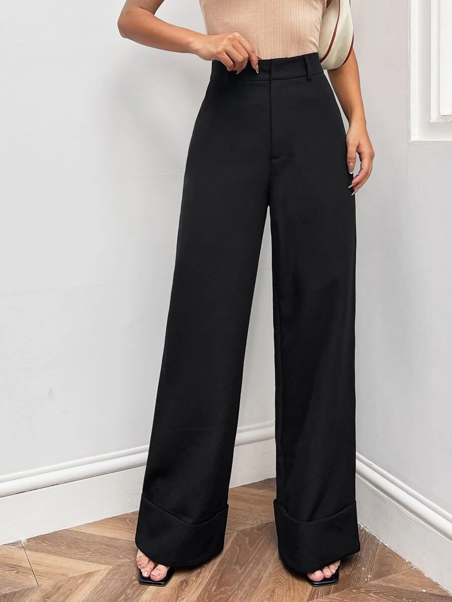 SHEIN Frenchy Solid Wide Leg Trousers