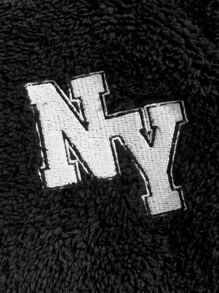 Manfinity VCAY Áo nỉ Nam Dây kéo Túi Thêu Lá thư Giải trí - màu đen - Xem 4