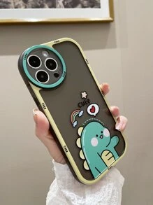 Dinosaur Print Clear Phone Case - Multicolor - View 2