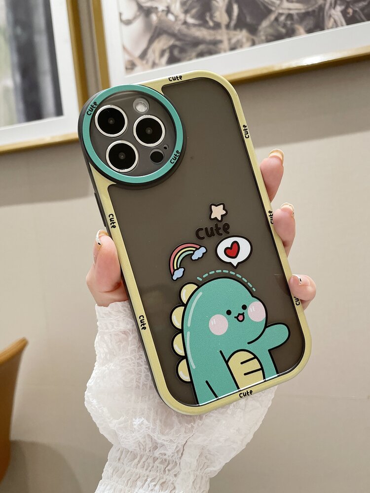 Funda de celular transparente con estampado de dinosaurio - Multicolor - Añade 3