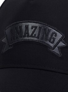 Men Letter Embroidered Baseball Cap Street - Black - View 5