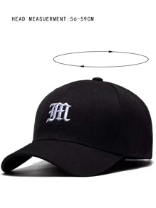 Men Letter Embroidered Baseball Cap - Black - View 4