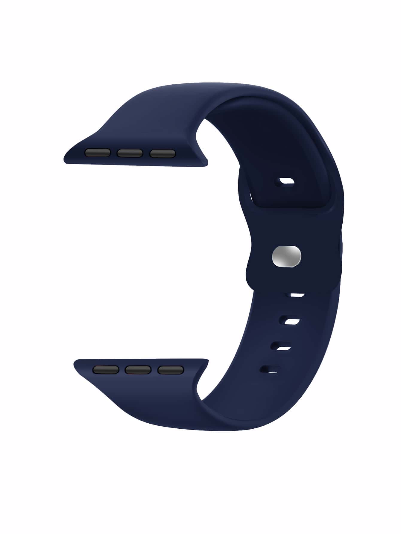 Sport Silicone Band Compatible With 40mm 38mm 41mm 44mm 45mm 46mm 42mm 49mm Women Men, Soft Wristband Waterproof Replacement Sport Strap Compatible With Band Series Ultra 11 10 9 8 7 6 5 4 3 2 1 SE As A Gift For Students Returning To School - Navy Blue - View 1