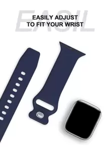 Sport Silicone Band Compatible With 40mm 38mm 41mm 44mm 45mm 46mm 42mm 49mm Women Men, Soft Wristband Waterproof Replacement Sport Strap Compatible With Band Series Ultra 11 10 9 8 7 6 5 4 3 2 1 SE As A Gift For Students Returning To School - Navy Blue - View 3