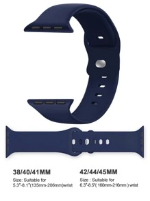 Sport Silicone Band Compatible With 40mm 38mm 41mm 44mm 45mm 46mm 42mm 49mm Women Men, Soft Wristband Waterproof Replacement Sport Strap Compatible With Band Series Ultra 11 10 9 8 7 6 5 4 3 2 1 SE As A Gift For Students Returning To School - Navy Blue - View 4