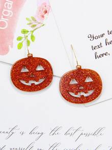 Halloween Pumpkin Drop Earrings - Multicolor - View 4