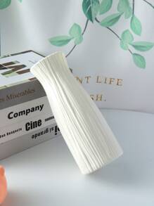 1 件塑料装饰花瓶，干花容器，创意花卉插花装饰，适用于室内、家居装饰、花瓶、餐桌装饰 - 白色 - 查看 2