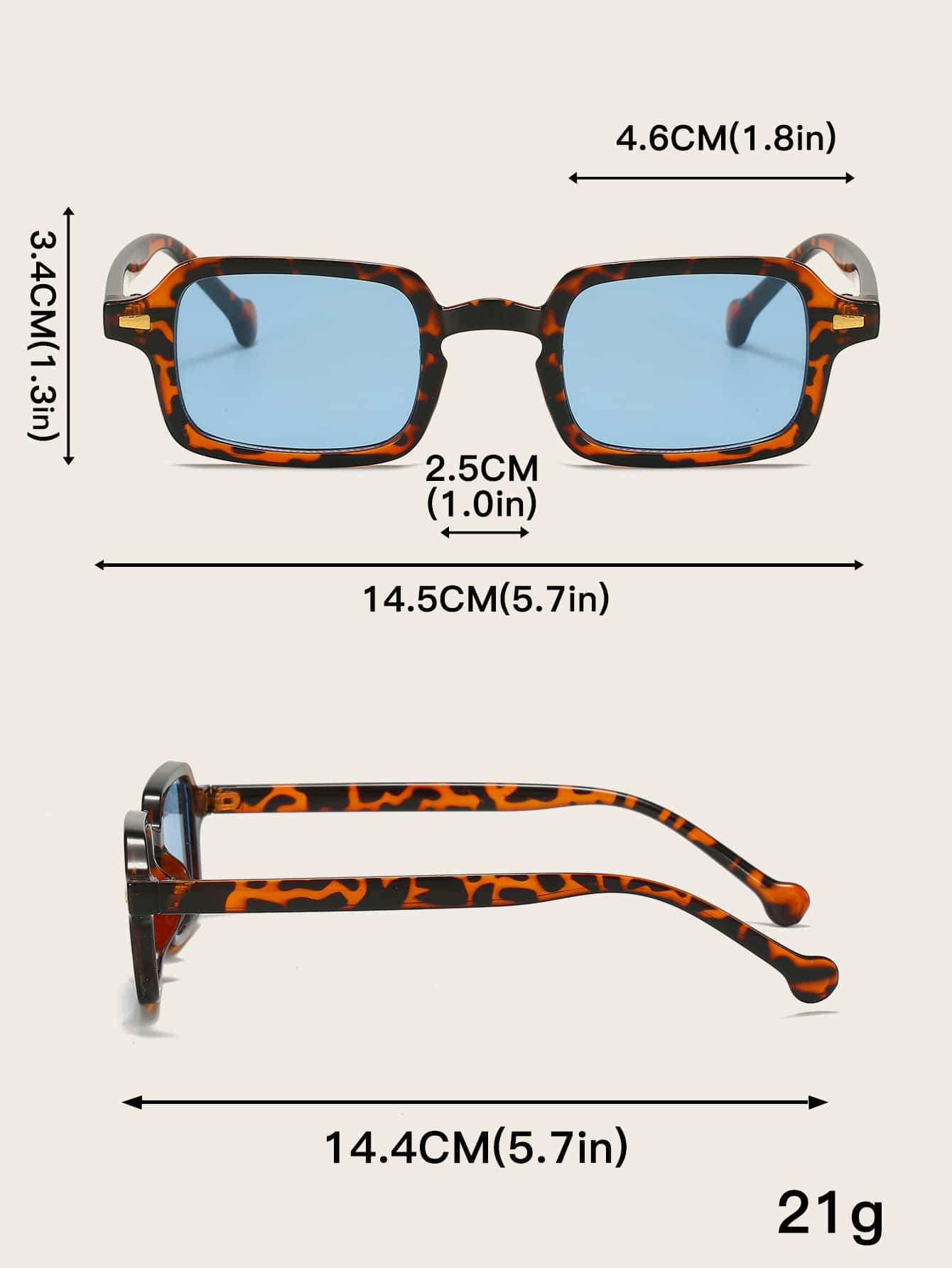 Tortoiseshell Square Frame Fashion Glasses For Daily Life Boho Shades Beach Accessories Beach Accessories For Women Glasses Shades Basics Fall Winter Women Outfits Clothes Business Casual Gifts Leopard For Summer Beach Vacation,Outdoor,Travel Preppy Style For Back To School - Blue - View 5