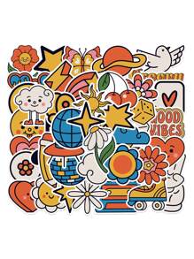 40 piezas pegatina con gráfico de dibujos animados - Multicolor - Ver 5