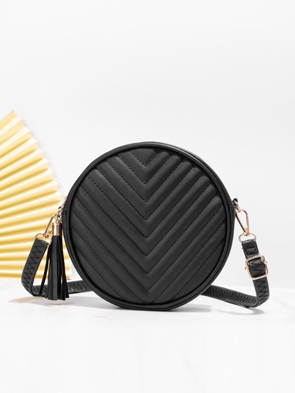 Lightweight,Business Casual Mini Chevron Quilted Circle Bag For Teen Girls Women College Students,Rookies & White-collar Workers Perfect for Office,College,Work ,Business,Commute,Outdoors, Travel, Outings