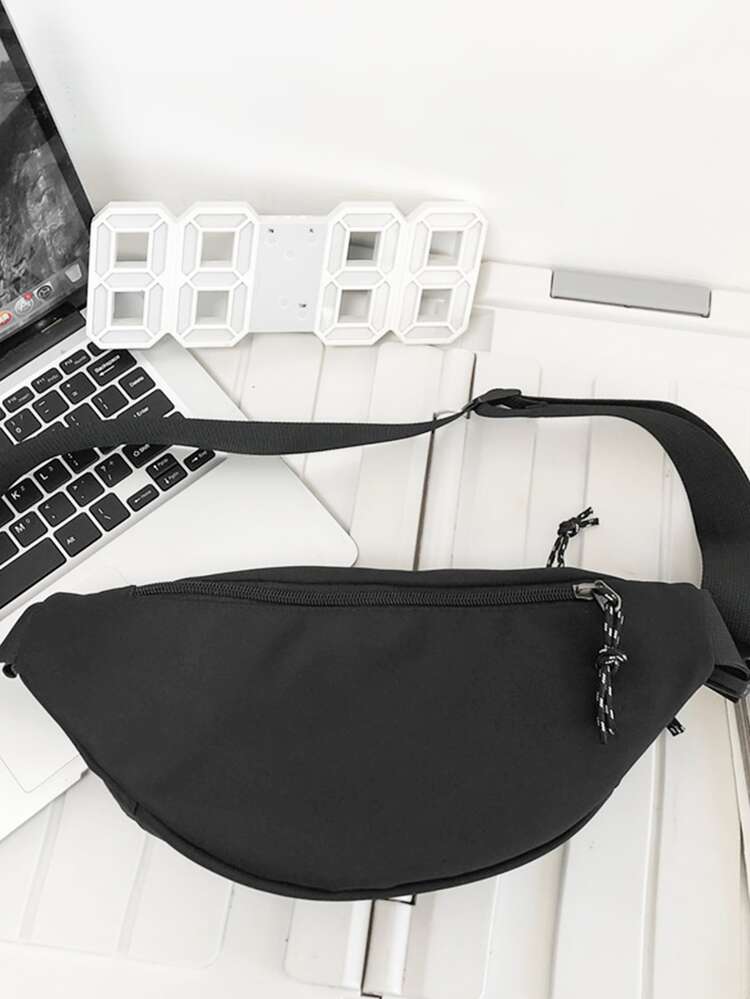 Versatile Solid Color Large Capacity Street Style Men's Waist Bag & Chest Bag Combo College Bag Fathers Day Gifts Summer Dad Freshman For Books Back To School Multi-Functional Dorm University School Bag Commute High School Practical Halloween Gifts For Men Fall Christmas Scream Men Bag Belt Bag Travel Bag Sling Bag For Men Winter Christmas Gifts Fanny Pack Bum Bag Laptop Thanksgiving Holiday Storage Bag Messenger Bag Shoulder Bag Rider Bag Men Gifts Black Bag - Black - View 7