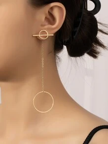 圓圈裝飾耳夾 - 金黃色 - 查看 1