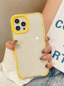 Contrast Frame Clear Phone Case,International Version, Not The Domestic Version - Yellow - View 3