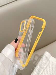 Contrast Frame Clear Phone Case,International Version, Not The Domestic Version - Yellow - View 4