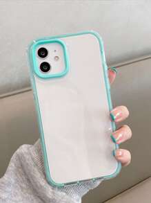 Contrast Frame Clear Phone Case Compatible With IPhone 11,Compatible With IPhone 13,Compatible With IPhone 14 Pro Max,International Version, Not The Domestic Version - Baby Blue - View 3