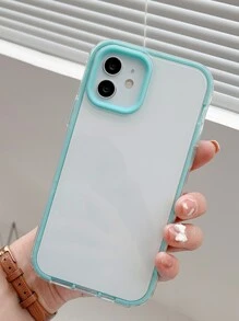 Contrast Frame Clear Phone Case Compatible With IPhone 11,Compatible With IPhone 13,Compatible With IPhone 14 Pro Max,International Version, Not The Domestic Version - Baby Blue - View 4