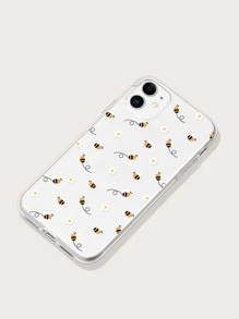 Bee & Floral Print Phone Case - Clear - View 2