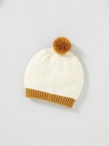 Em bé Cô gái Áo len Romper Với Vai Và Mũ - Màu be - Xem 4