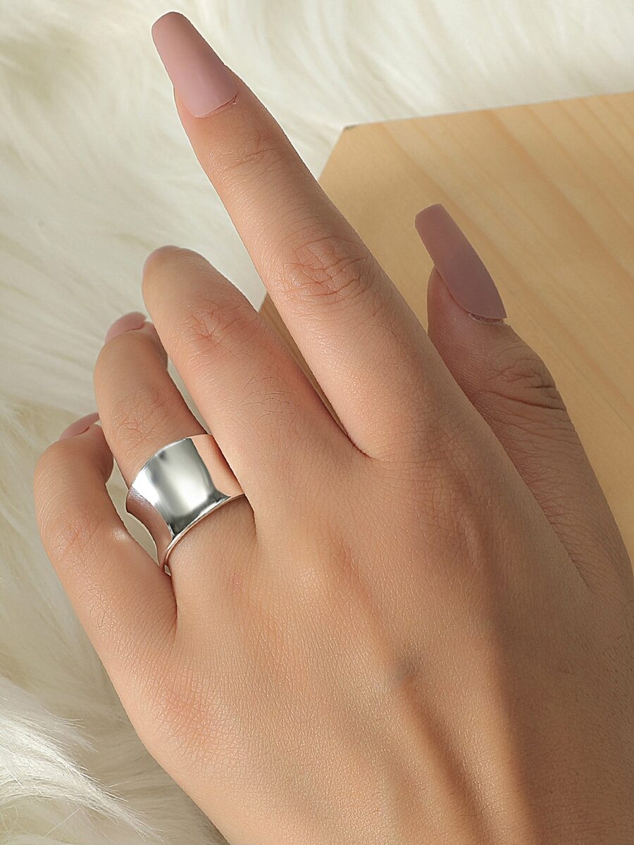 Minimalist Cuff Ring - Silver - View 1