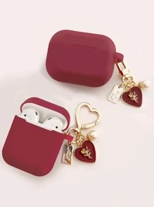 情人节心形吊坠装饰盒兼容 Airpods，不包括 Airpods 兼容 Airpods1/2 AirPods Pro Kawaii - 紅色 - 查看 1