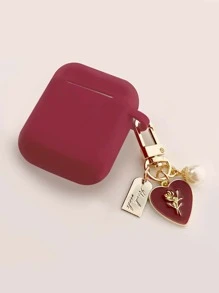 情人节心形吊坠装饰盒兼容 Airpods，不包括 Airpods 兼容 Airpods1/2 AirPods Pro Kawaii - 紅色 - 查看 2