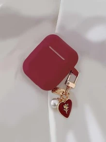 情人节心形吊坠装饰盒兼容 Airpods，不包括 Airpods 兼容 Airpods1/2 AirPods Pro Kawaii - 紅色 - 查看 3