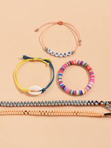 5入組貝殼裝飾手環 - 彩色 - 查看 5