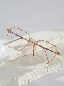 Square Frame Women's Fashionable Design Glasses - Baby Pink - View 1
