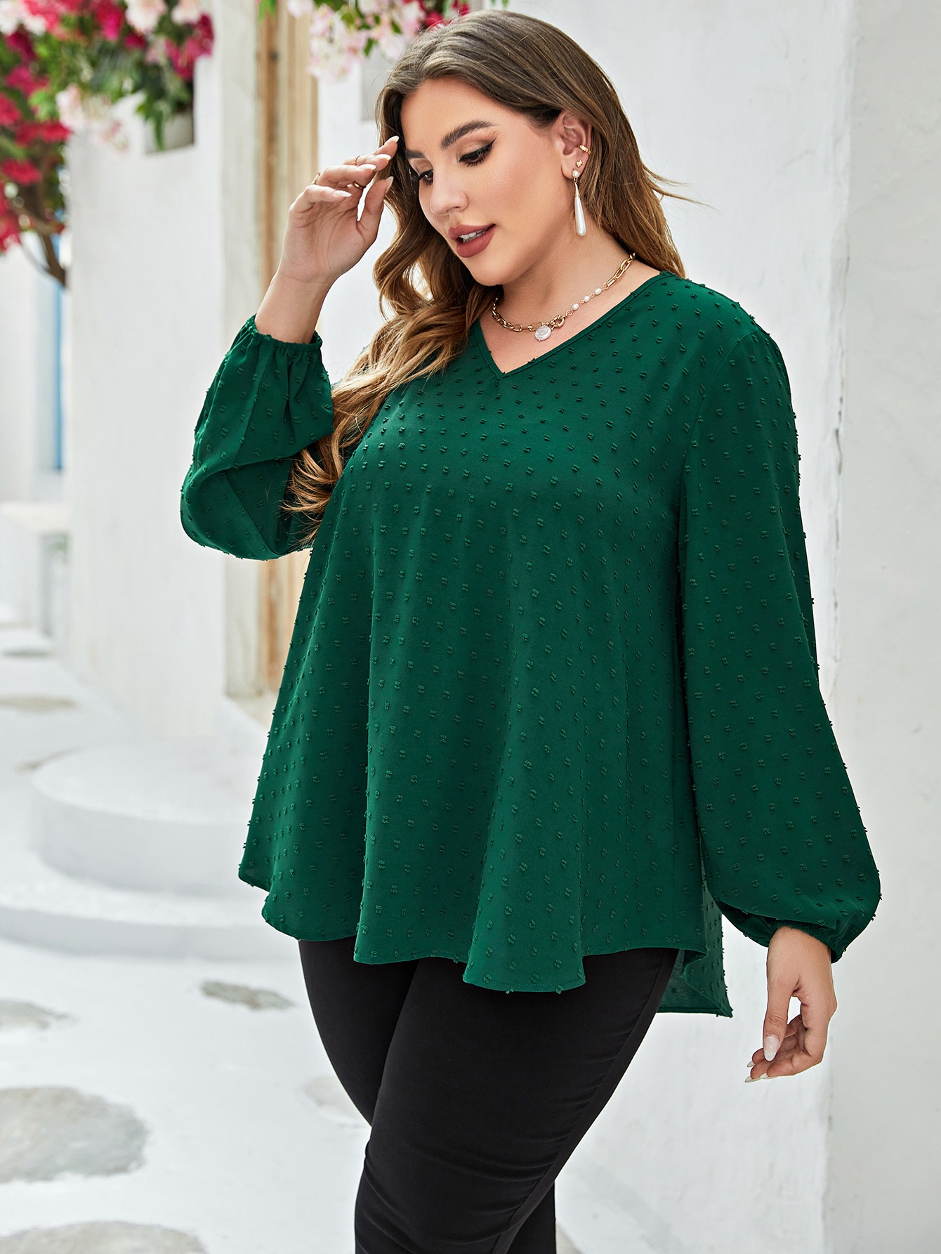 Swiss dot lantern blouse