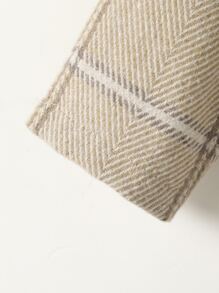 小男童1入組格紋印花羊絨領口外套