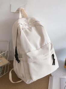 正面口袋功能背包書包，適合畢業生、青少年女孩、新生、大二、大三、大學、大學和高中，非常適合戶外、旅行和返校 - 白色 - 查看 2