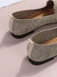 Women Hollow Out Square Toe Loafers - Multicolor - View 3