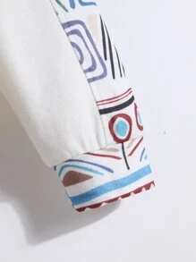 Manfinity Homme Men Geo Print Drop Shoulder Jacket Without Sweatshirt - Multicolor - View 5