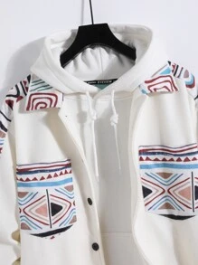 Manfinity Homme Men Geo Print Drop Shoulder Jacket Without Sweatshirt - Multicolor - View 6
