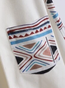 Manfinity Homme Men Geo Print Drop Shoulder Jacket Without Sweatshirt - Multicolor - View 8