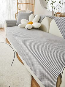 1pc Striped Pattern Sofa Towel - Light Grey - View 1
