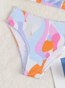 SHEIN Swim 2pcs Women Spaghetti Strap Bikini Set - Multicolor - View 4